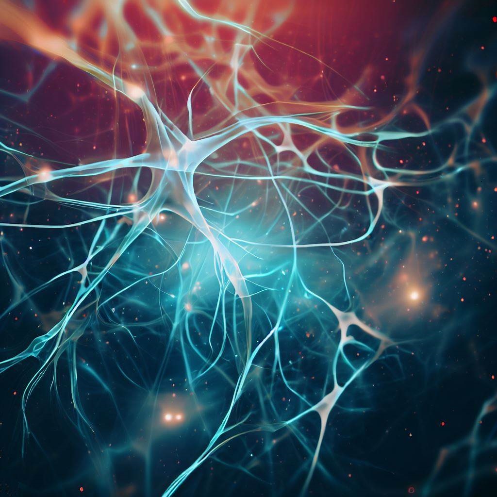 Close-up of neurons in the human brain