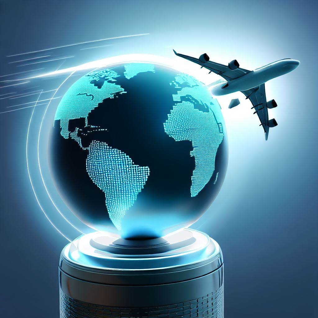 A revolving globe with a plane, symbolizing retiring abroad.