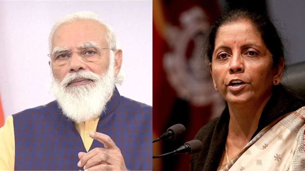 Prime Minister Modi and Finance Minister Sitharaman. Announcing the Second Demonetisation in India.