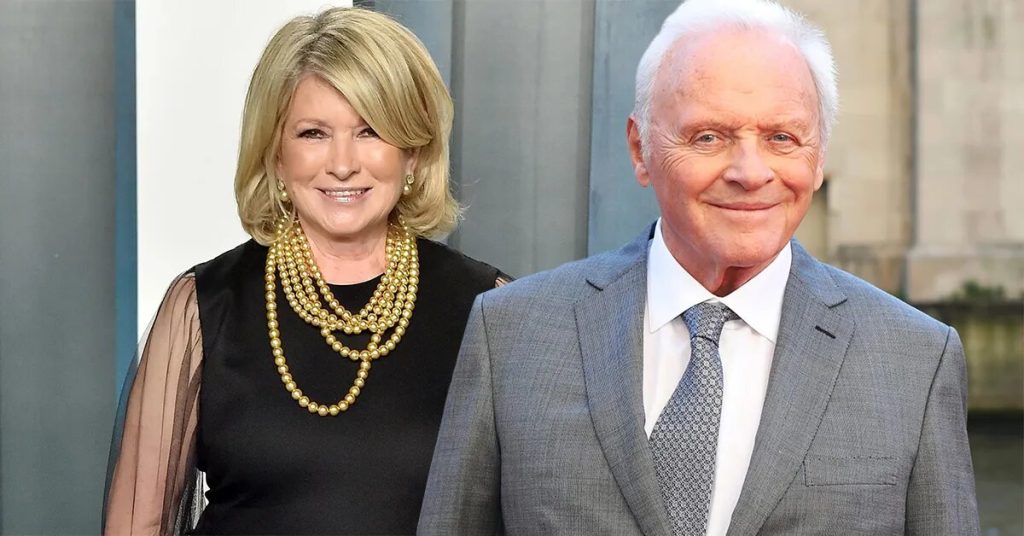 Martha Stewart standing with Anthony Hopkins